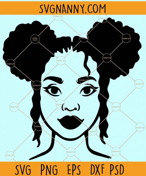 Black woman afro puffs svg