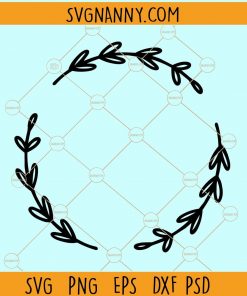 Branch leaf monogram border reef svg