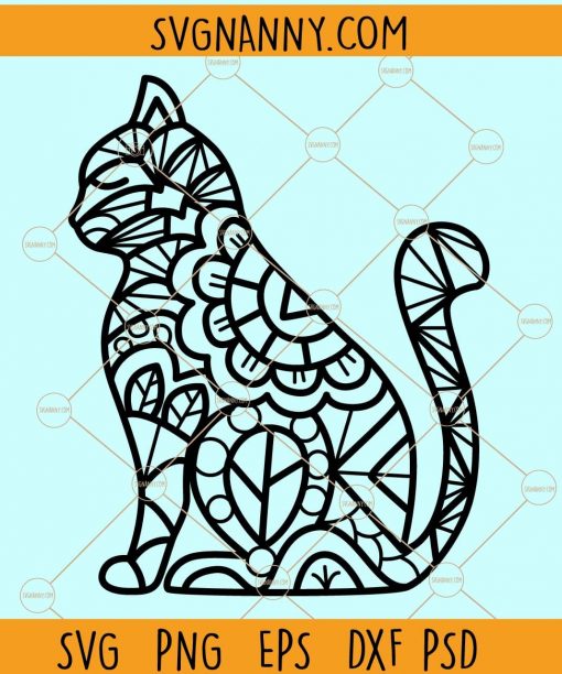 Cat mandala svg