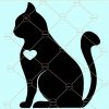 Cat with heart svg