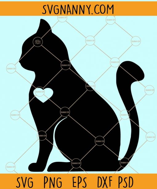 Cat with heart svg