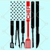 Chef distressed american flag svg