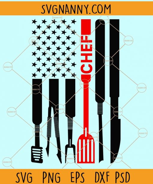 Chef distressed american flag svg
