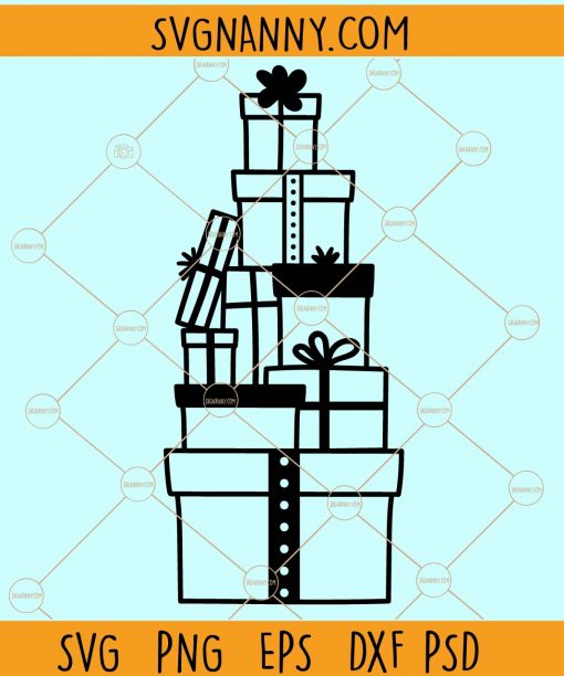 Christmas presents stacks svg