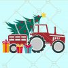 Christmas tractor svg