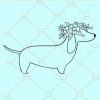 Floral dachshund svg