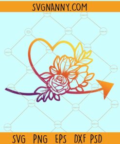 Floral heart svg