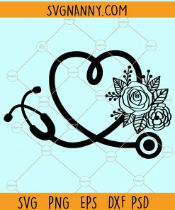 Floral stethoscope svg