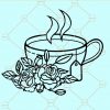 Floral tea cup svg