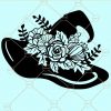 Floral witch hat svg, Witchy svg, Witch hat  svg, Halloween svg, Magic svg files for cricut, Gothic svg files