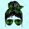 Green buffalo plaid mom life svg