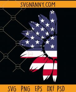 Half patriotic sunflower svg