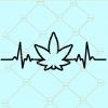 Heartbeat weed leaf svg