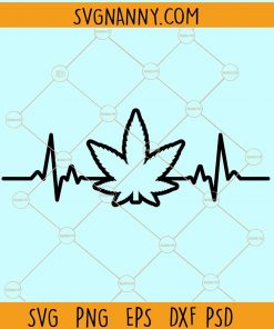 Heartbeat weed leaf svg