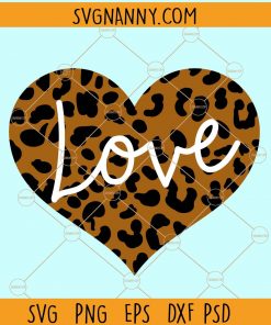 Leopard love heart svg