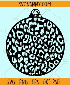 Leopard print christmas ball svg