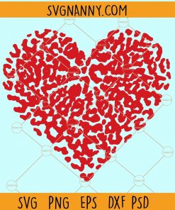 Leopard print heart svg