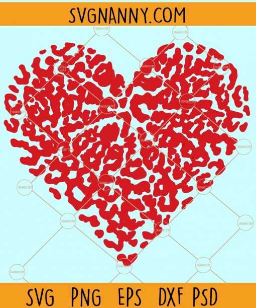 Leopard print heart svg