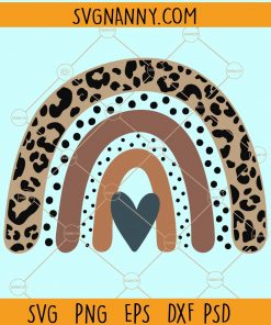 Leopard print rainbow svg