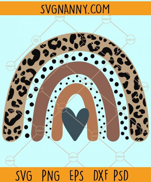 Leopard print rainbow svg