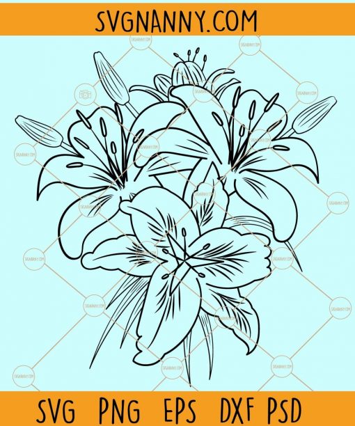 Lilium flower svg