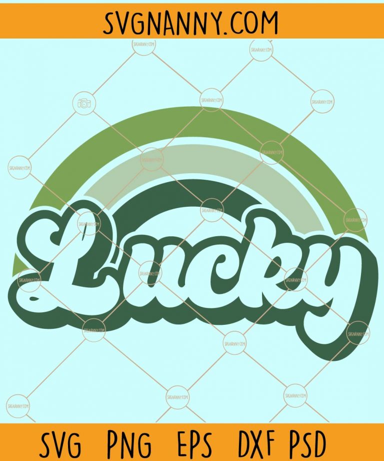 Lucky retro rainbow svg, lucky grunge rainbow svg, lucky rainbow svg