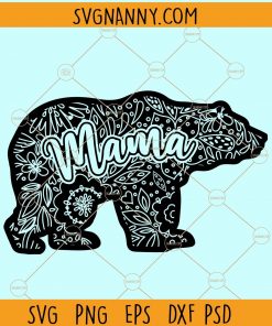 Mama bear zentangle svg