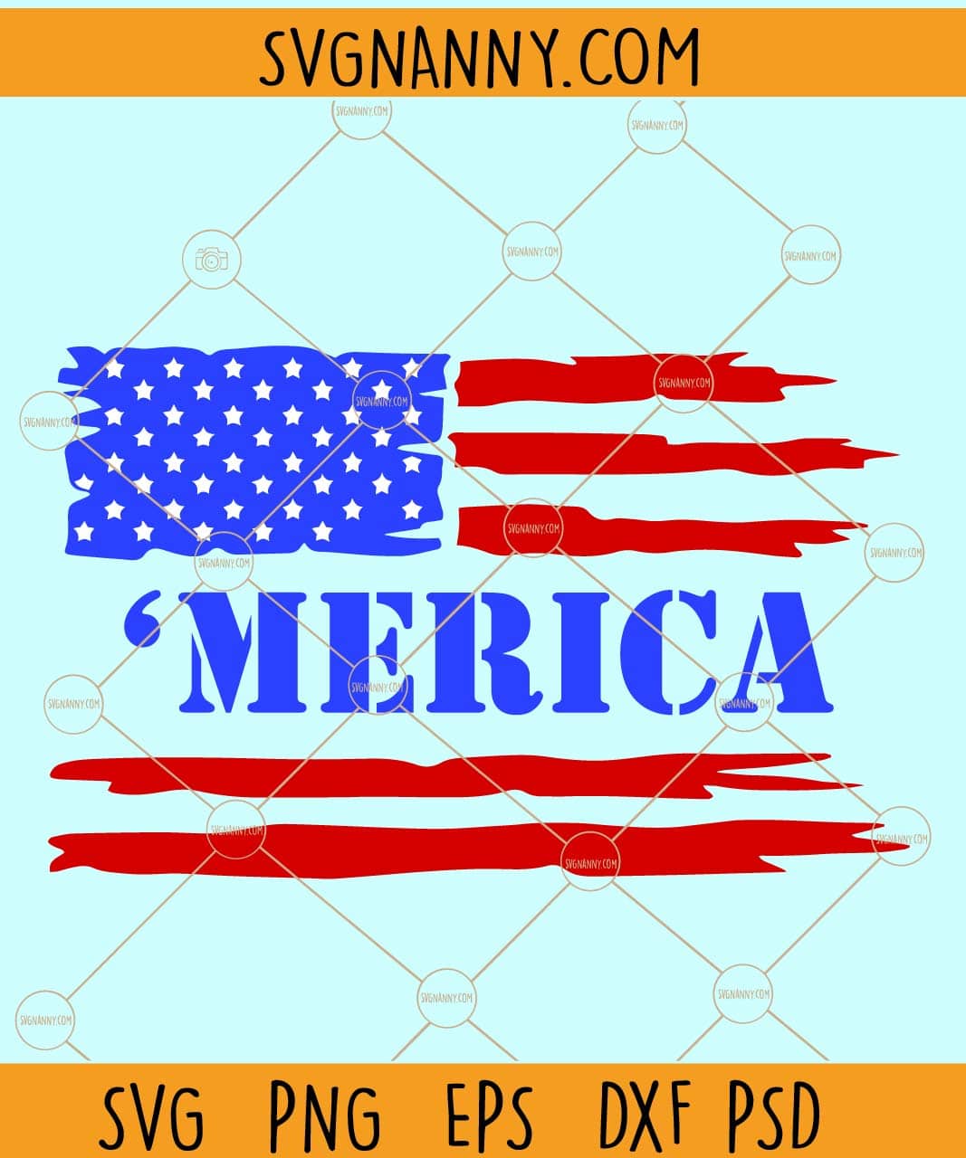 Merica coloured svg, merical svg, distressed American flag svg