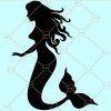 Mermaid Silhouette SVG, Mermaid svg, Long hair mermaid svg, Mermaid Clip Art