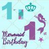 Mermaid birthday numbers svg