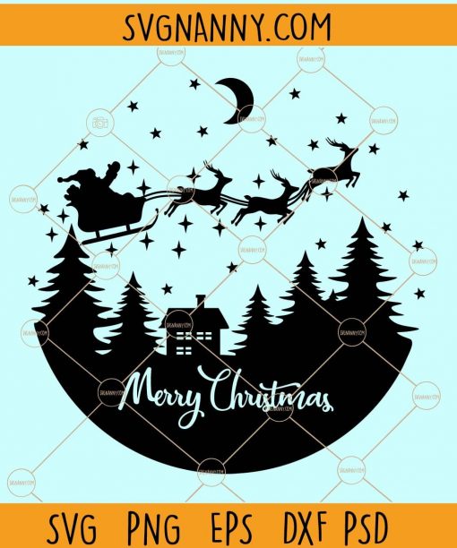 Merry christmas circle svg