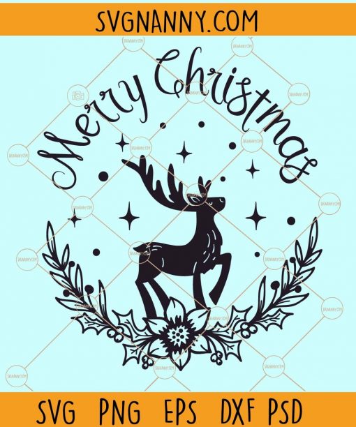 Merry christmas deer svg