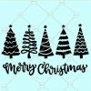 Merry christmas trees svg