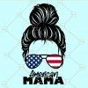 Messy bun american mama svg