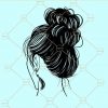 Messy bun hair svg