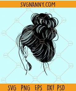 Messy bun hair svg