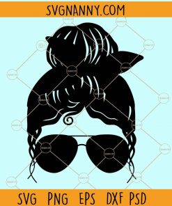 Messy bun mom life svg