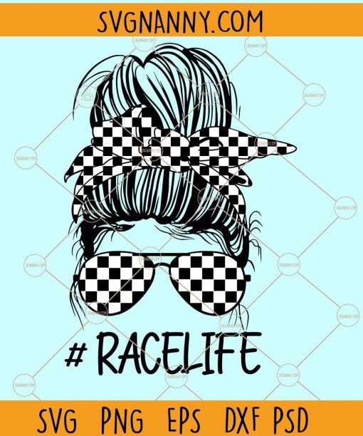 Messy bun racelife svg