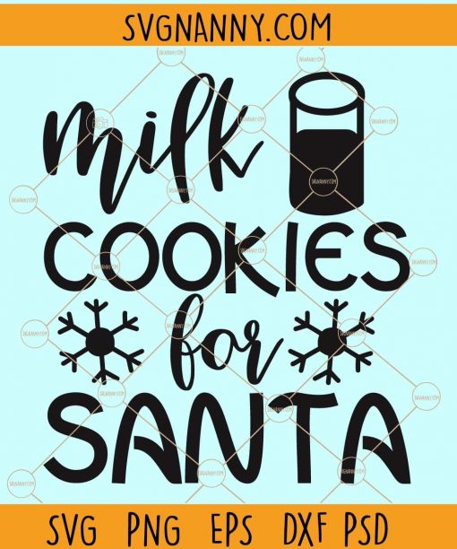 Milk cookies for santa svg