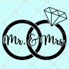 Mr and Mrs rings svg