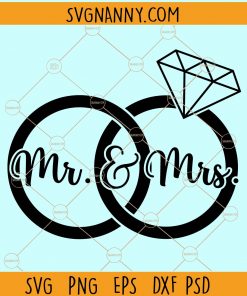 Mr and Mrs rings svg
