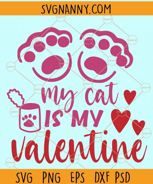 My cat is my valentine svg