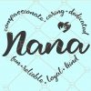 Nana Heart Svg