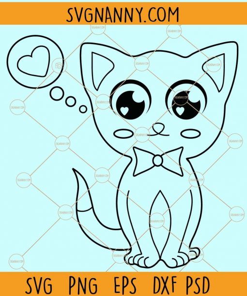 Kitten Outline SVG, Baby cat svg, cat svg,  Kitten SVG, Cute Cat Svg, Kitten Clipart, Kitten svg Files