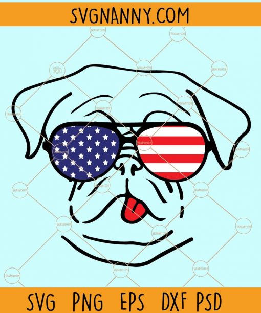 Patriotic pug svg