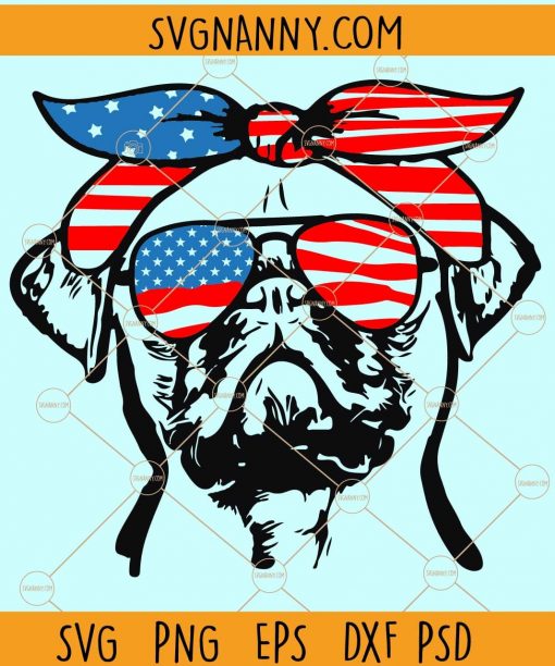 Patriotic pug svg