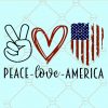 Peace love america svg