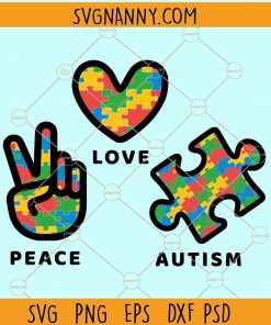 Peace love autism svg