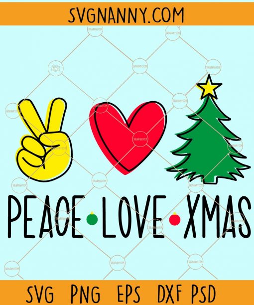 Peace love christmas svg