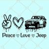 Peace love jeep svg